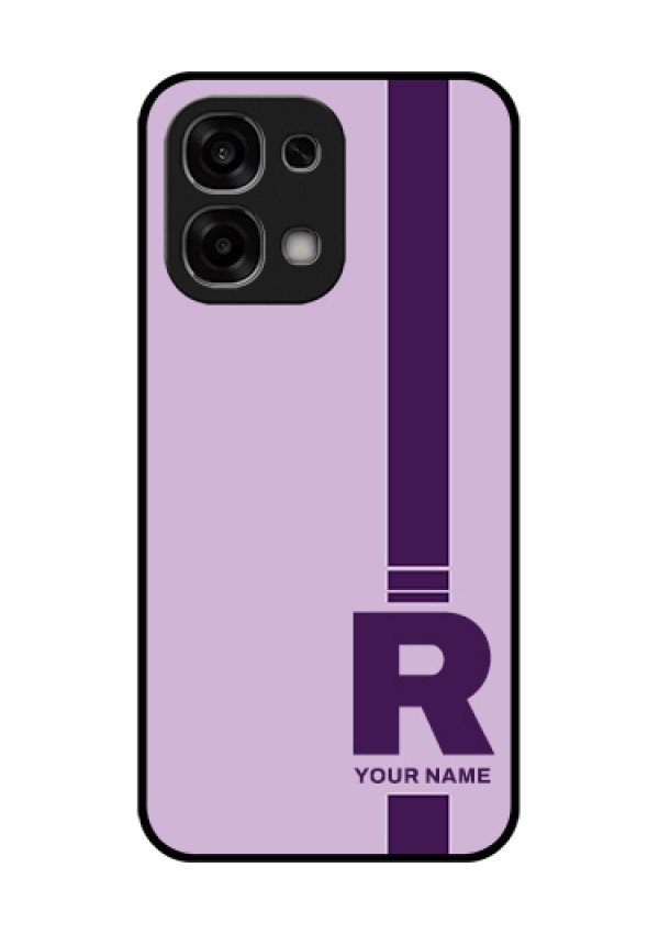 Oppo F33 5G Custom Glass Phone Case - Simple Dual Tone Stripe With Name Design