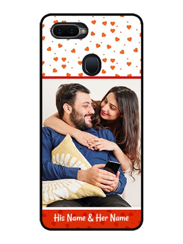 Custom Oppo F9 Pro Custom Glass Phone Case  - Orange Love Symbol Design