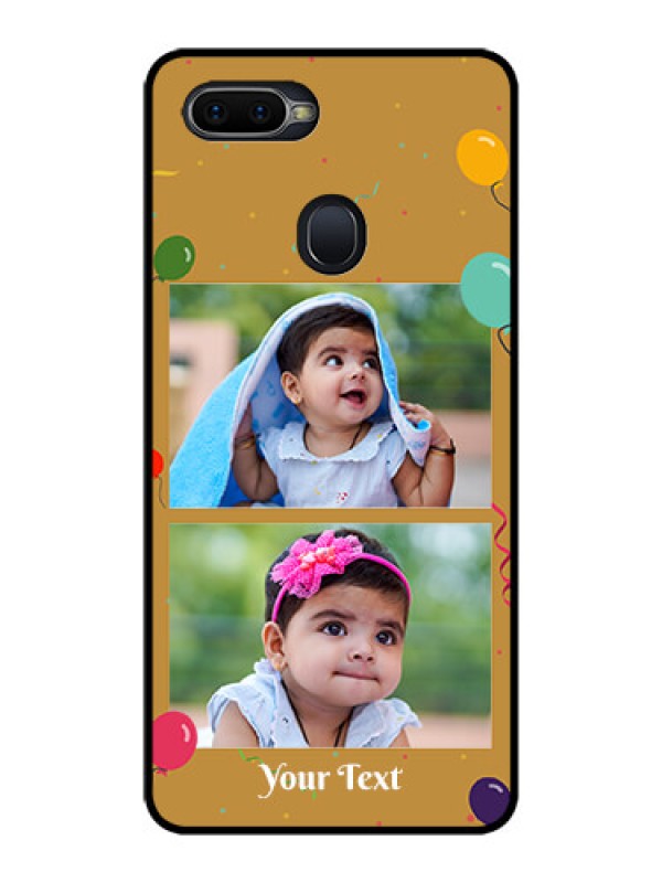 Custom Oppo F9 Pro Personalized Glass Phone Case  - Image Holder with Birthday Celebrations Design
