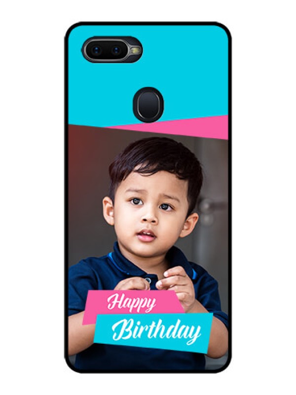 Custom Oppo F9 Pro Personalized Glass Phone Case  - Image Holder with 2 Color Design