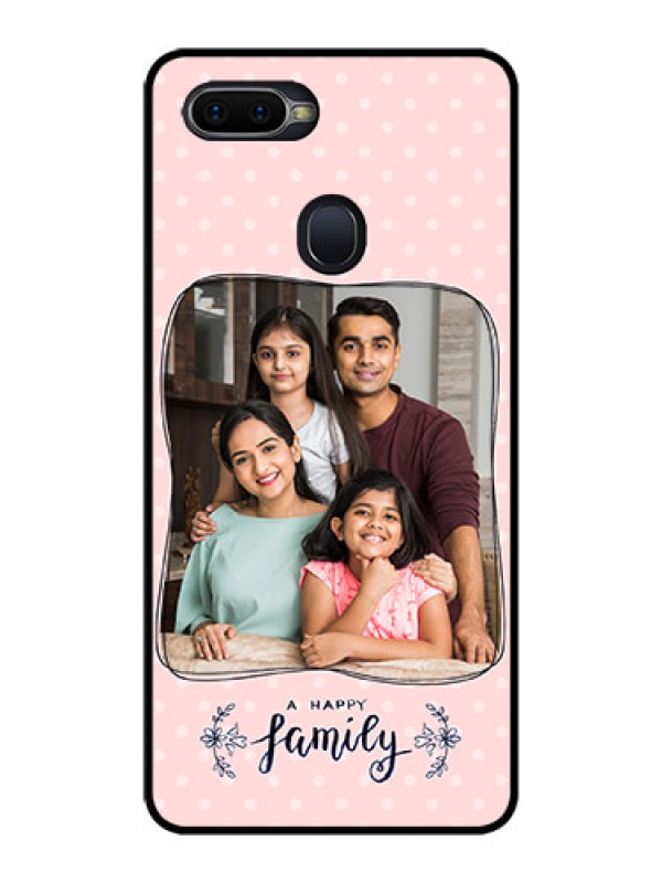 Custom Oppo F9 Pro Custom Glass Phone Case  - Family with Dots Design