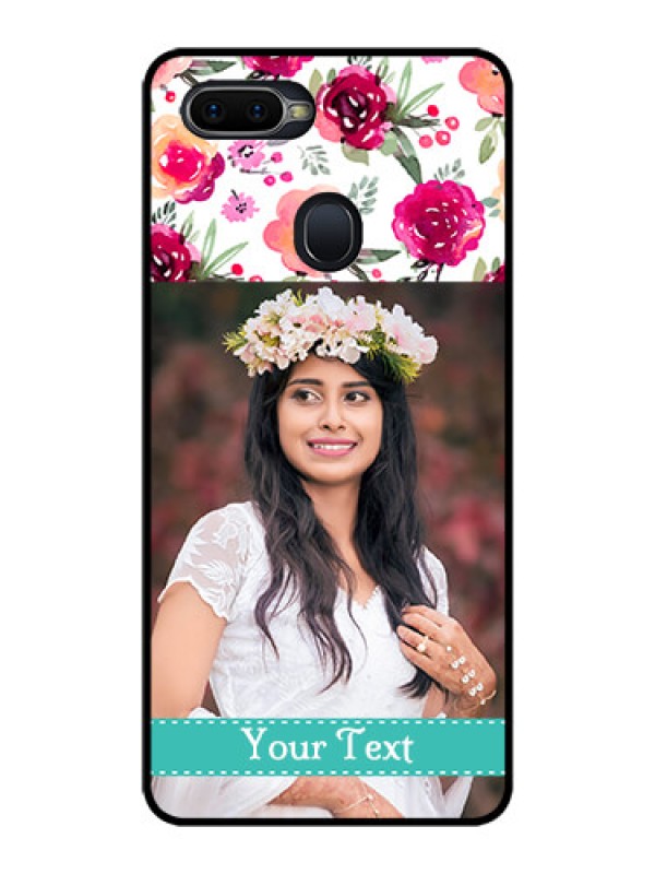 Custom Oppo F9 Pro Custom Glass Phone Case  - Watercolor Floral Design