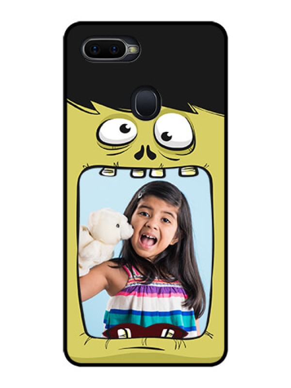 Custom Oppo F9 Pro Personalized Glass Phone Case  - Cartoon monster back case Design