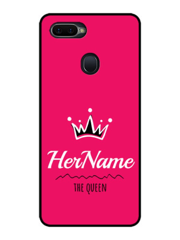 Custom Oppo F9 Pro Glass Phone Case Queen with Name