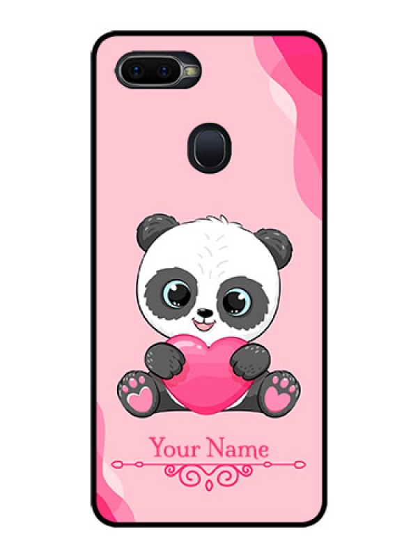 Custom Oppo F9 Pro Custom Glass Mobile Case - Cute Panda Design