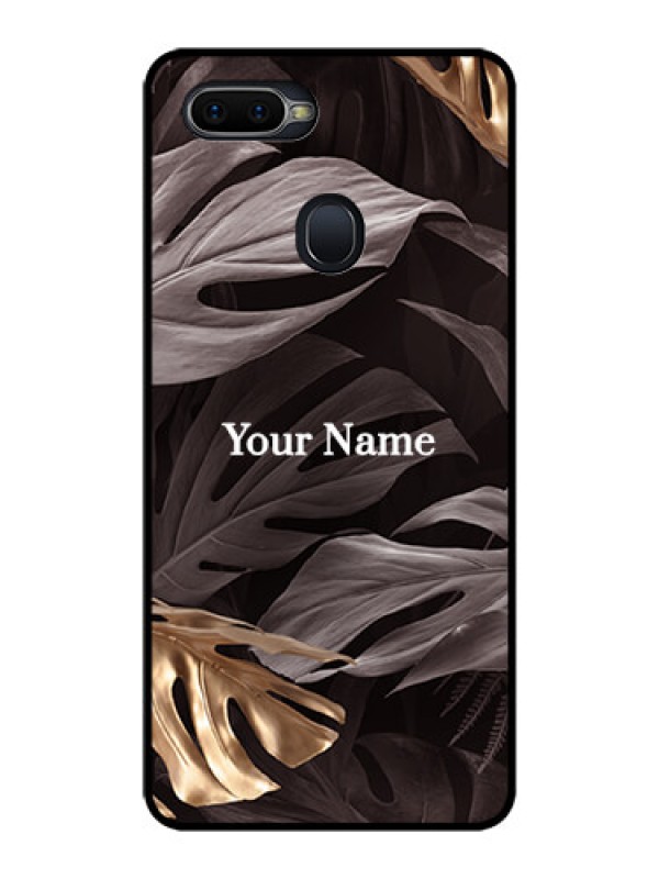 Custom Oppo F9 Pro Personalised Glass Phone Case - Wild Leaves digital paint Design