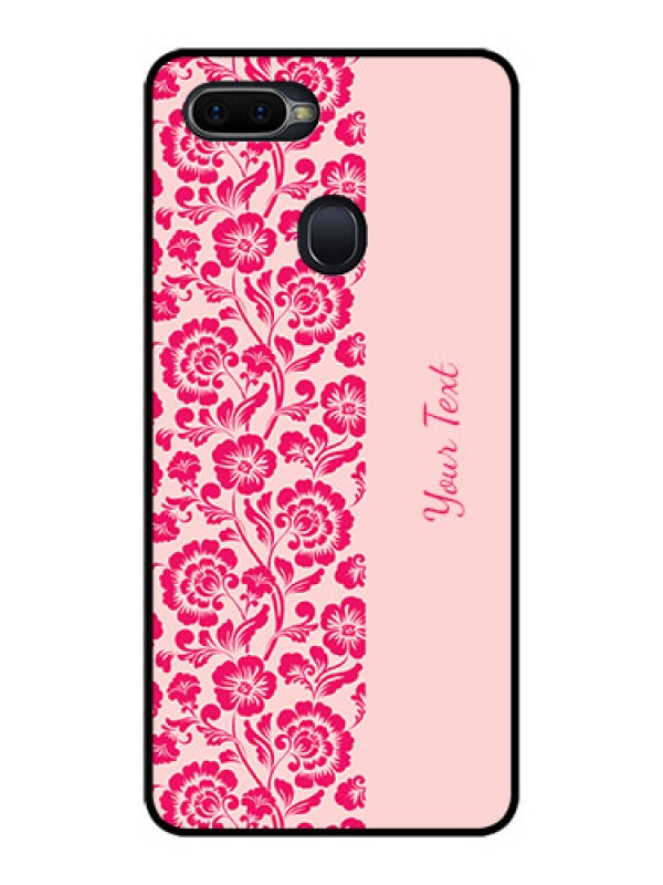 Custom Oppo F9 Pro Custom Glass Phone Case - Attractive Floral Pattern Design