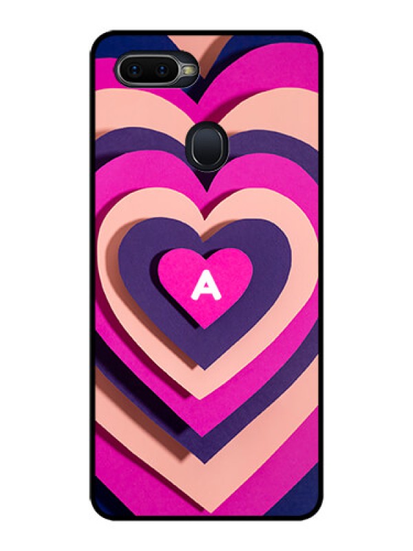Custom Oppo F9 Pro Custom Glass Mobile Case - Cute Heart Pattern Design