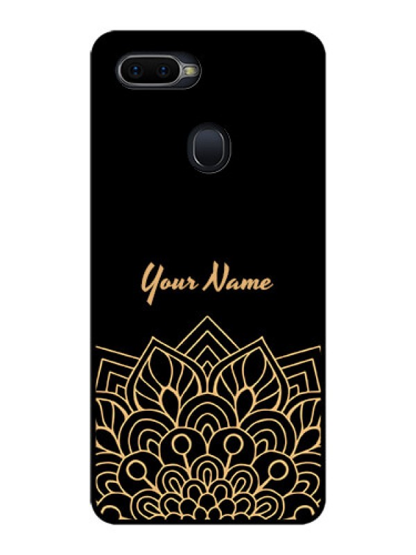Custom Oppo F9 Pro Custom Glass Phone Case - Golden mandala Design