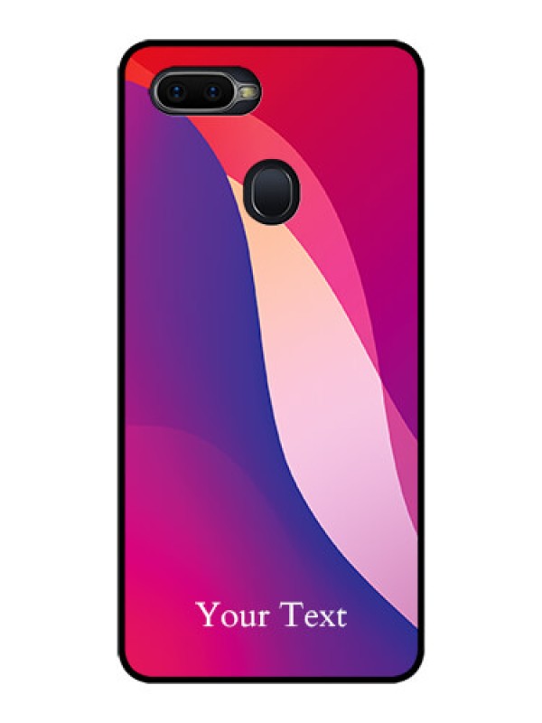 Custom Oppo F9 Pro Personalized Glass Phone Case - Digital abstract Overlap Design