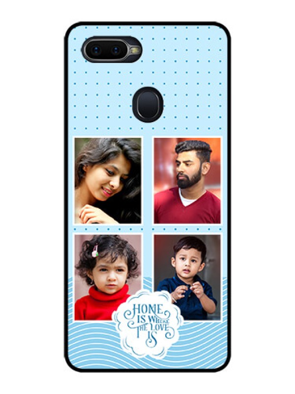 Custom Oppo F9 Pro Custom Glass Phone Case - Cute love quote with 4 pic upload Design
