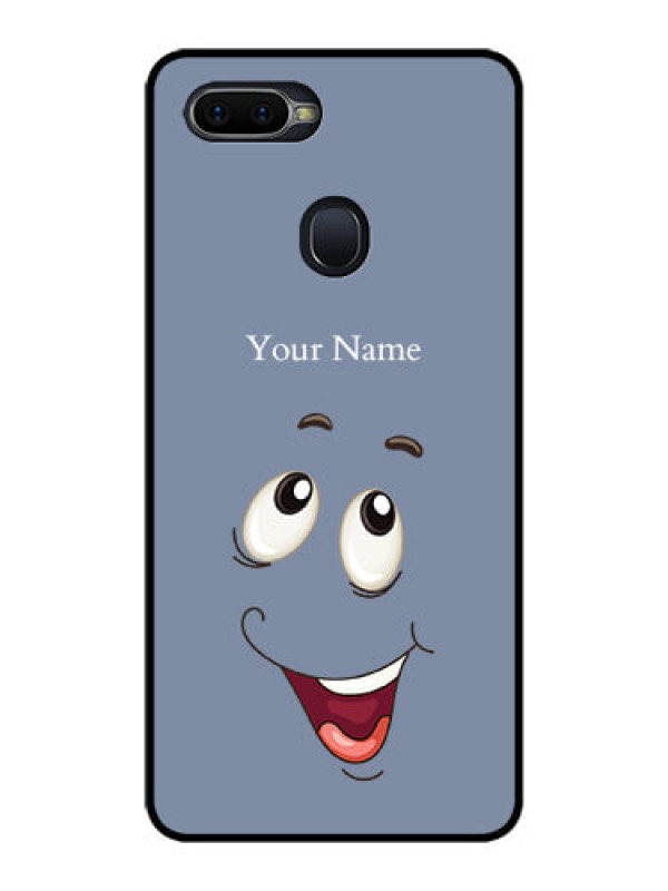 Custom Oppo F9 Pro Photo Printing on Glass Case - Laughing Cartoon Face Design
