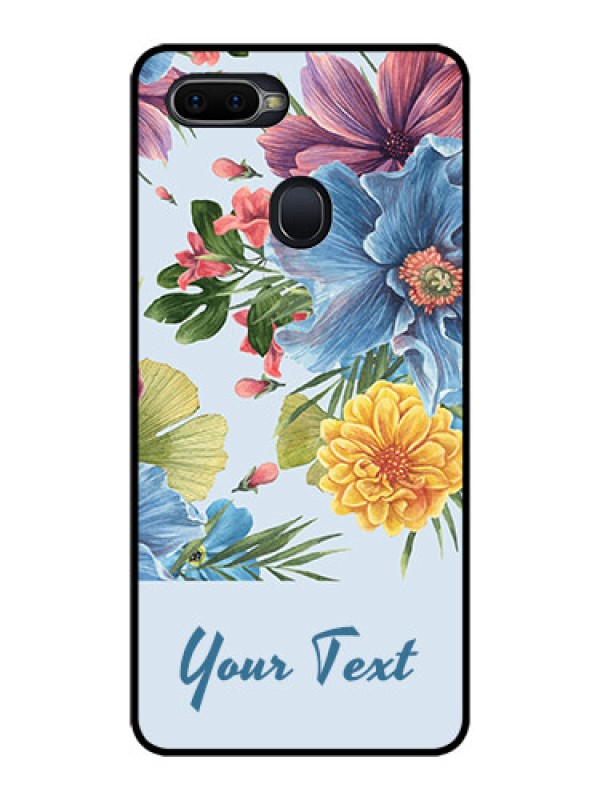 Custom Oppo F9 Pro Custom Glass Mobile Case - Stunning Watercolored Flowers Painting Design
