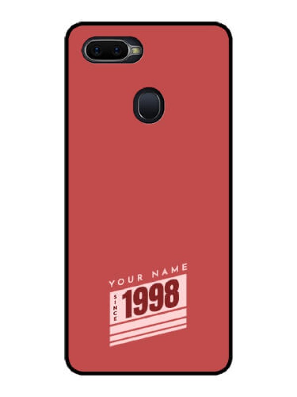 Custom Oppo F9 Pro Custom Glass Phone Case - Red custom year of birth Design
