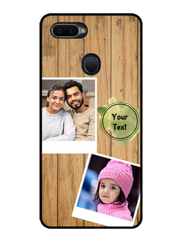 Custom Oppo F9 Custom Glass Phone Case  - Wooden Texture Design