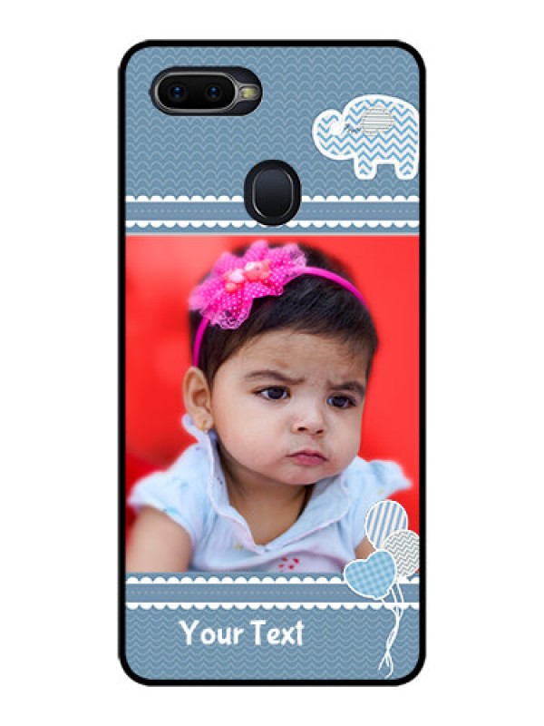 Custom Oppo F9 Photo Printing on Glass Case  - with Kids Pattern Design