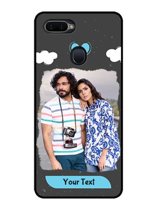 Custom Oppo F9 Custom Glass Phone Case  - Splashes with love doodles Design