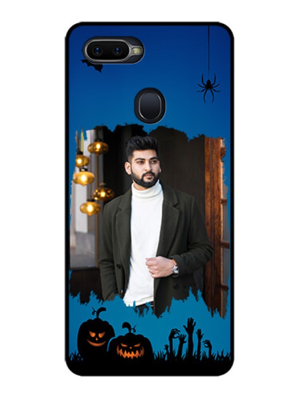 Custom Oppo F9 Photo Printing on Glass Case  - with pro Halloween design 