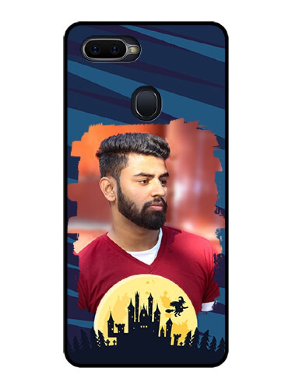 Custom Oppo F9 Photo Printing on Glass Case  - Halloween Witch Design 