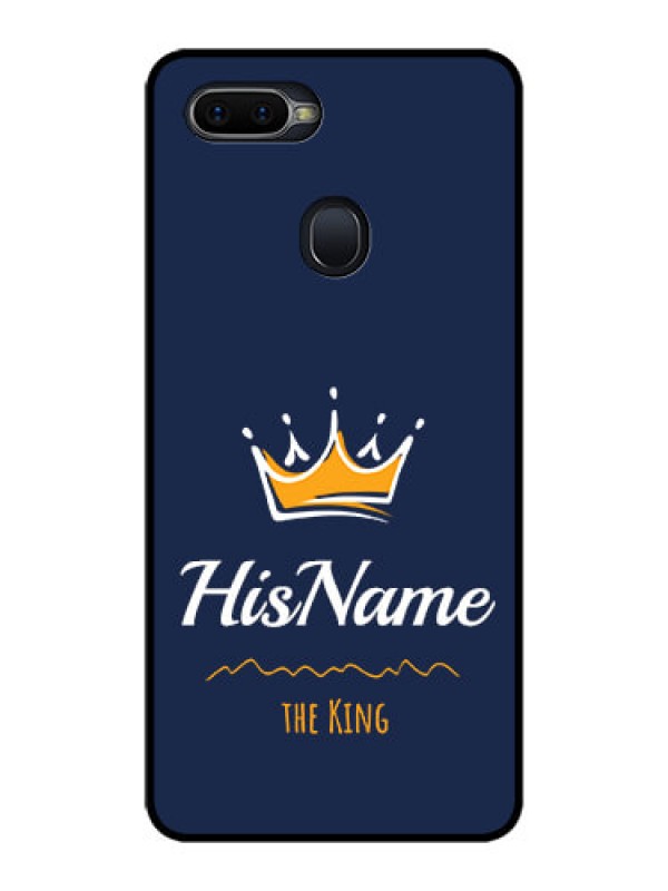 Custom Oppo F9 Glass Phone Case King with Name