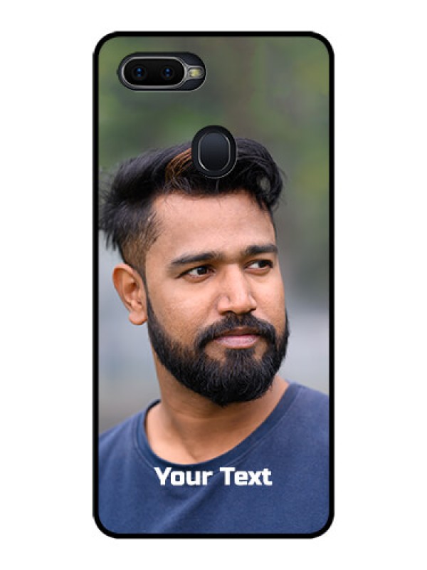 Custom Oppo F9 Glass Mobile Cover: Photo with Text
