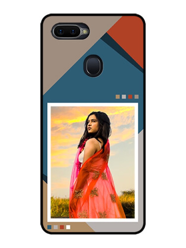 Custom Oppo F9 Personalized Glass Phone Case - Retro color pallet Design