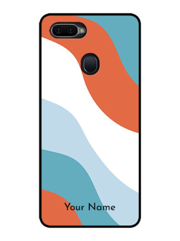 Custom Oppo F9 Custom Glass Mobile Case - coloured Waves Design