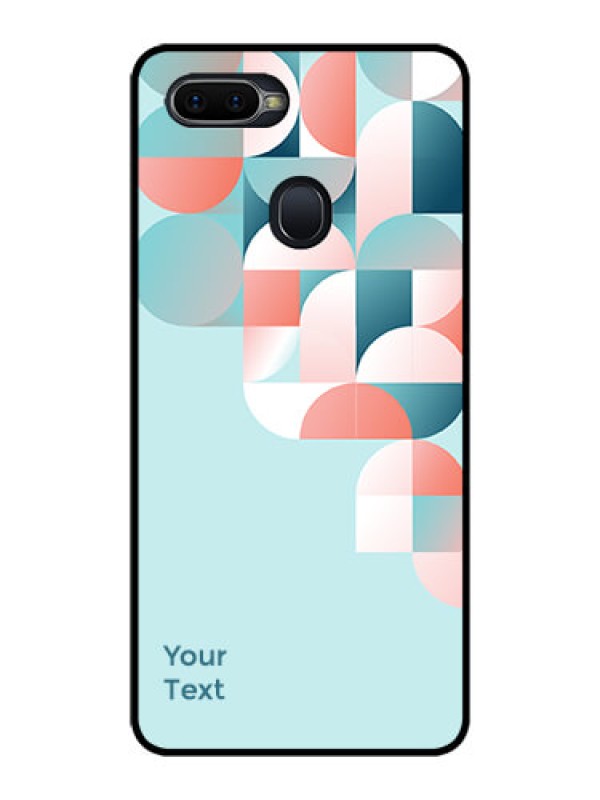 Custom Oppo F9 Custom Glass Phone Case - Stylish Semi-circle Pattern Design