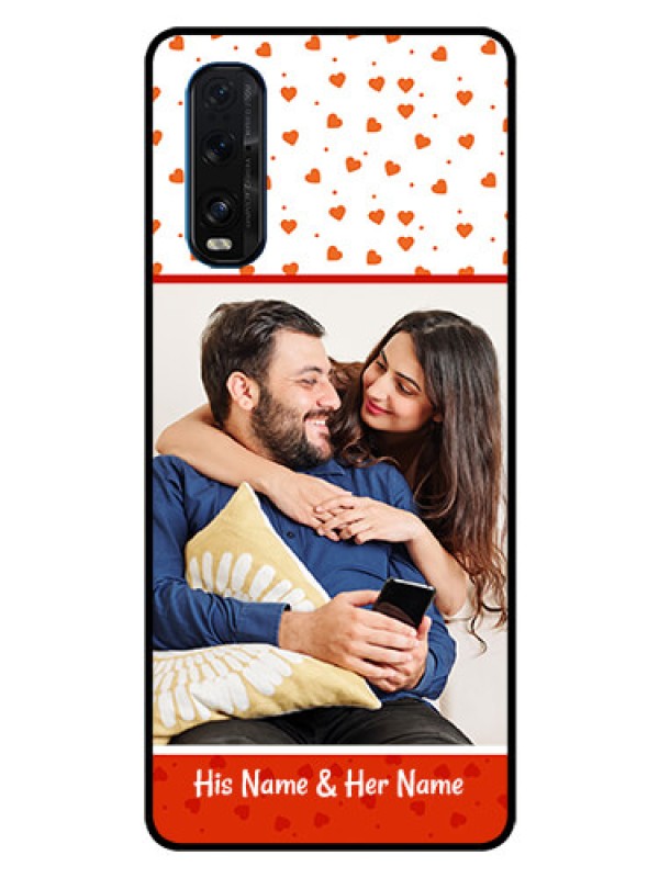 Custom Oppo Find X2 Custom Glass Phone Case  - Orange Love Symbol Design