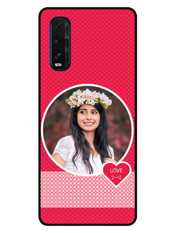 Custom Oppo Find X2 Personalised Glass Phone Case  - Pink Pattern Design