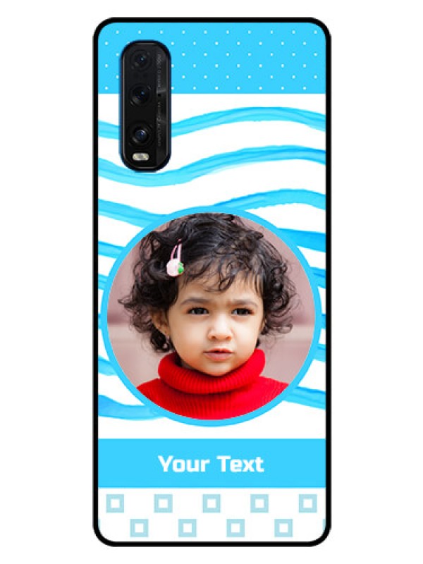 Custom Oppo Find X2 Custom Glass Phone Case  - Simple Blue Case Design