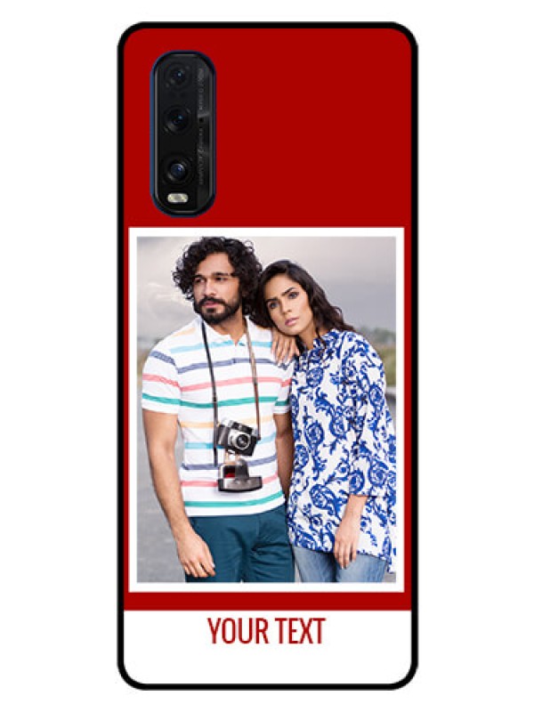 Custom Oppo Find X2 Personalized Glass Phone Case  - Simple Red Color Design