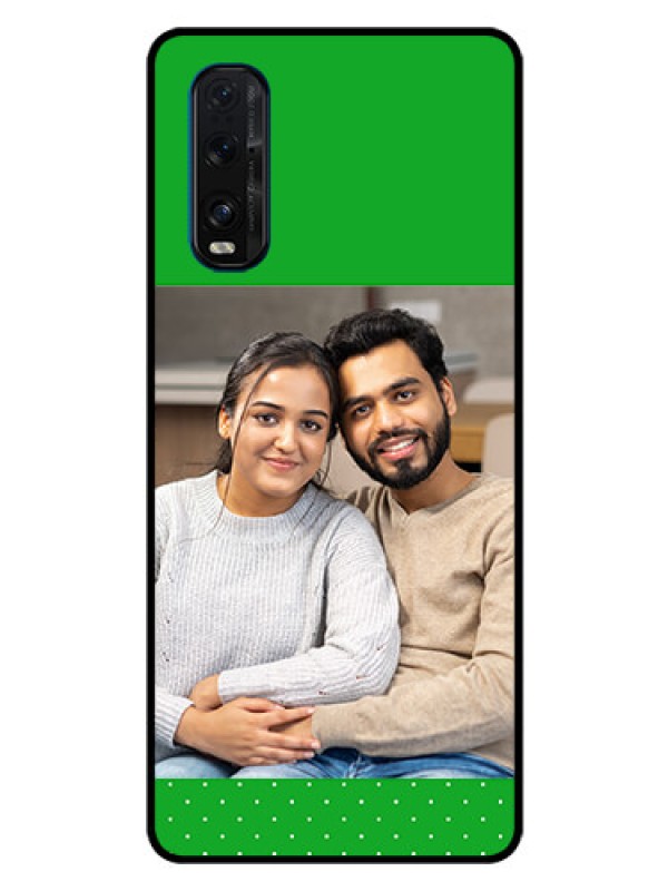 Custom Oppo Find X2 Personalized Glass Phone Case  - Green Pattern Design