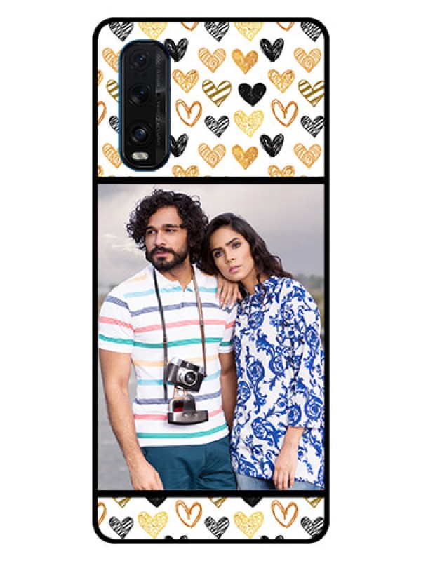 Custom Oppo Find X2 Photo Printing on Glass Case  - Love Symbol Design