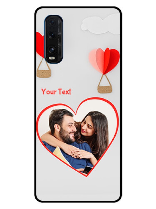 Custom Oppo Find X2 Custom Glass Mobile Case  - Parachute Love Design