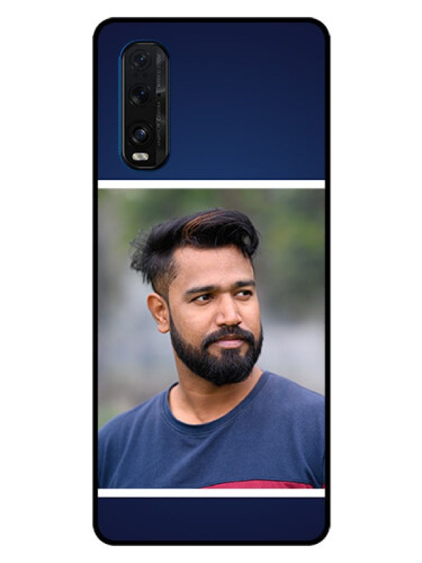 Custom Oppo Find X2 Personalized Glass Phone Case  - Simple Royal Blue Design