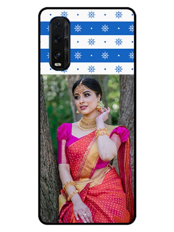 Custom Oppo Find X2 Photo Printing on Glass Case  - Snow Pattern Design