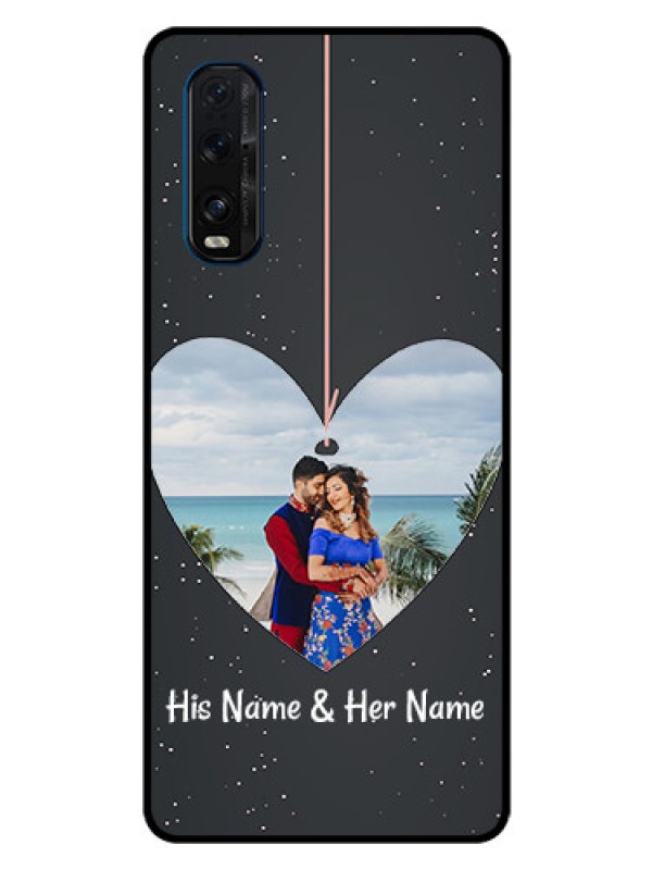 Custom Oppo Find X2 Custom Glass Phone Case  - Hanging Heart Design