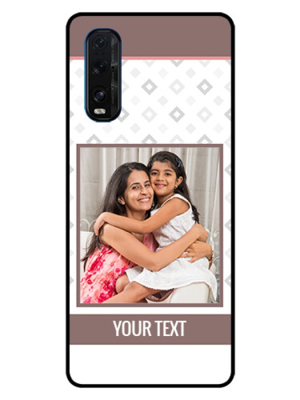 Custom Oppo Find X2 Photo Printing on Glass Case  - Simple Diamond Design