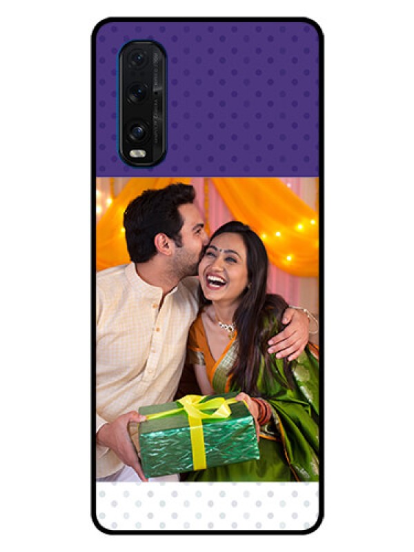 Custom Oppo Find X2 Personalized Glass Phone Case  - Violet Pattern Design