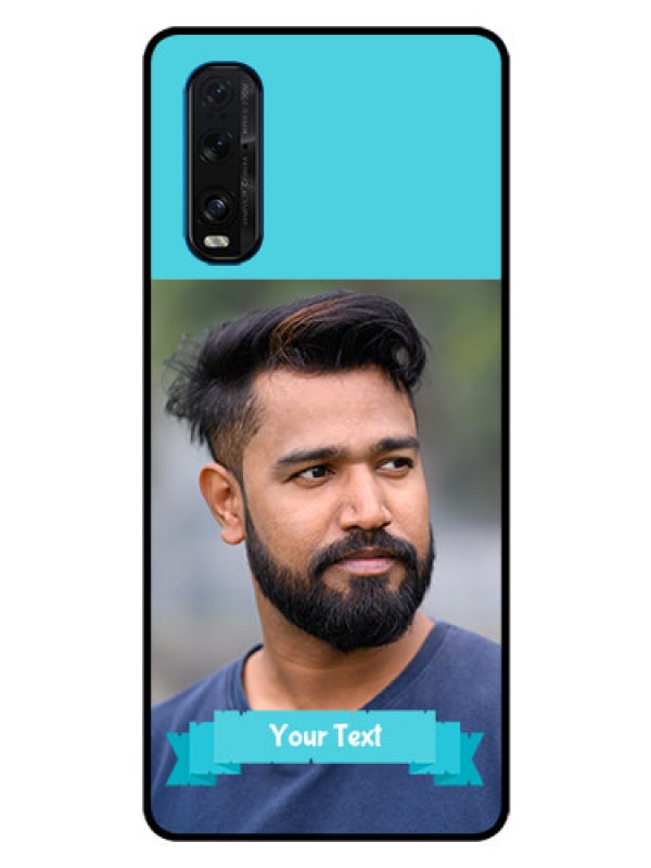 Custom Oppo Find X2 Personalized Glass Phone Case  - Simple Blue Color Design