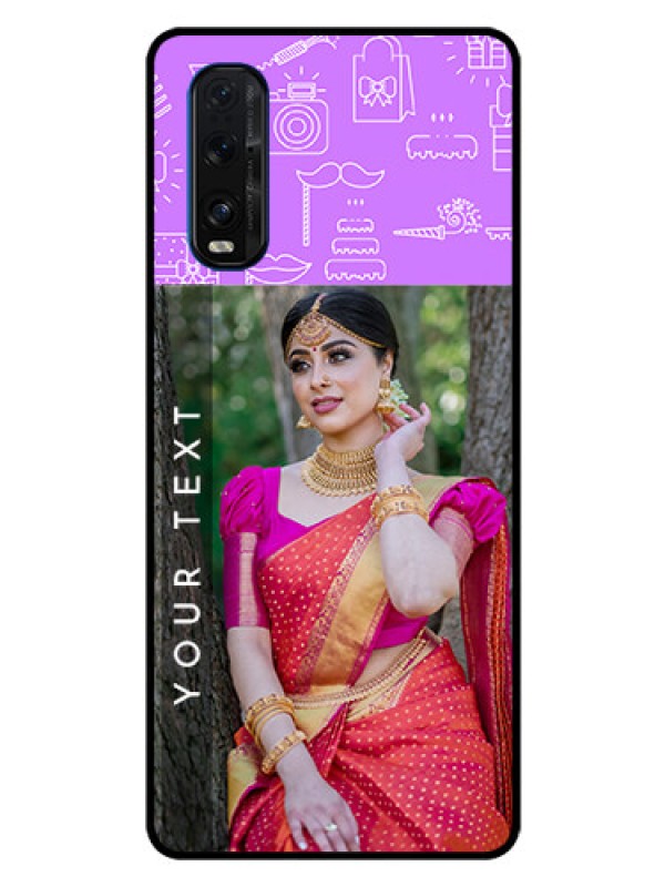 Custom Oppo Find X2 Custom Glass Mobile Case  - Birthday Icons Design