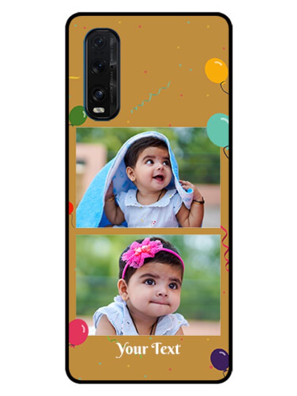 Custom Oppo Find X2 Personalized Glass Phone Case  - Image Holder with Birthday Celebrations Design