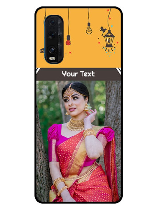 Custom Oppo Find X2 Custom Glass Mobile Case  - with Family Picture and Icons 
