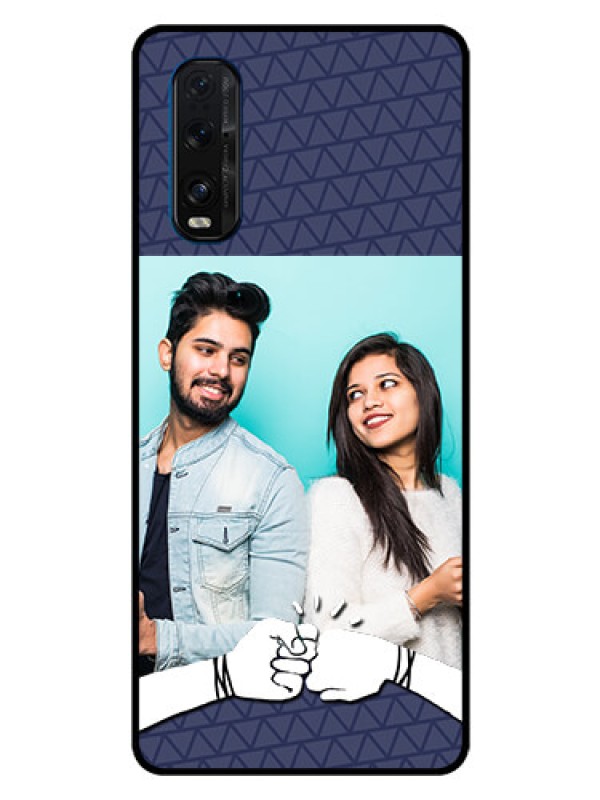 Custom Oppo Find X2 Photo Printing on Glass Case  - with Best Friends Design  