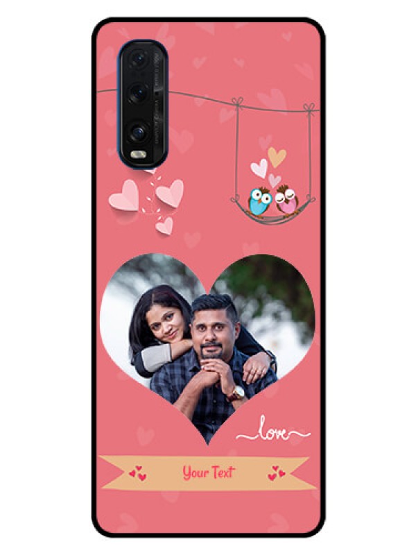 Custom Oppo Find X2 Personalized Glass Phone Case  - Peach Color Love Design 
