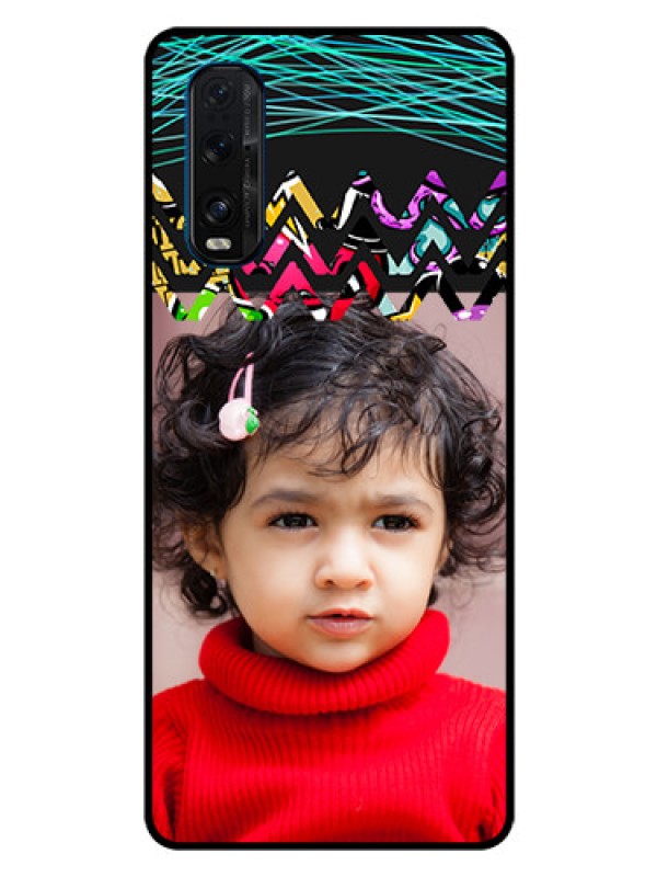 Custom Oppo Find X2 Personalized Glass Phone Case  - Neon Abstract Design