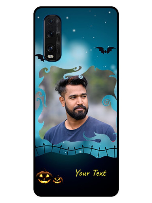 Custom Oppo Find X2 Custom Glass Phone Case  - Halloween frame design