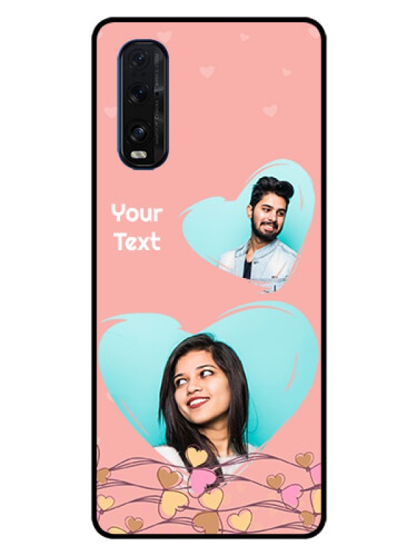 Custom Oppo Find X2 Custom Glass Mobile Case  - Love Doodle Design