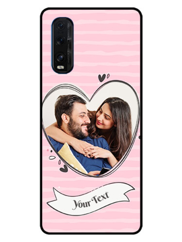 Custom Oppo Find X2 Custom Glass Phone Case  - Vintage Heart Design